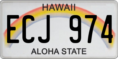 HI license plate ECJ974