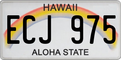 HI license plate ECJ975