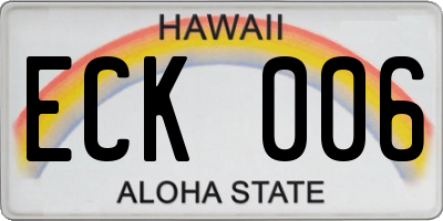 HI license plate ECK006