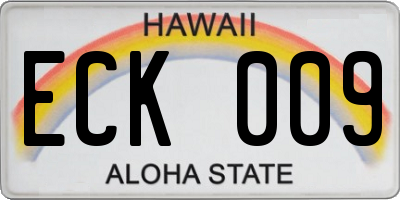 HI license plate ECK009