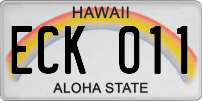 HI license plate ECK011
