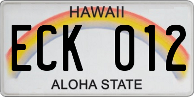 HI license plate ECK012