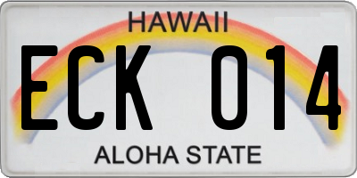 HI license plate ECK014
