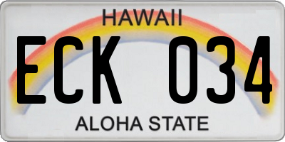 HI license plate ECK034