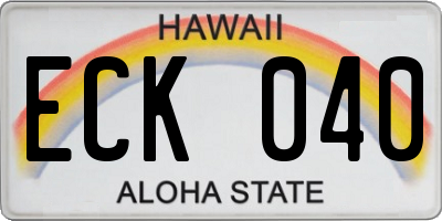 HI license plate ECK040