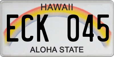 HI license plate ECK045