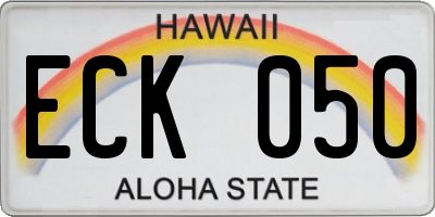 HI license plate ECK050