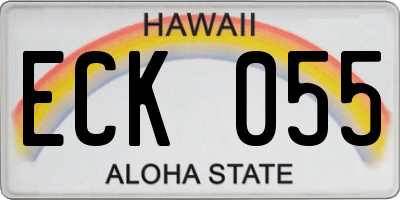 HI license plate ECK055