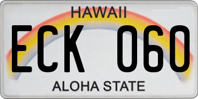 HI license plate ECK060