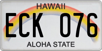 HI license plate ECK076