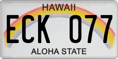 HI license plate ECK077