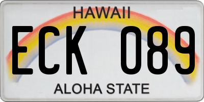 HI license plate ECK089