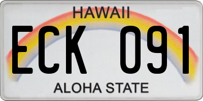 HI license plate ECK091