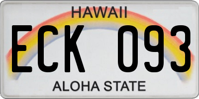 HI license plate ECK093