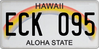 HI license plate ECK095
