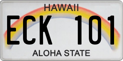 HI license plate ECK101
