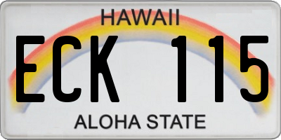 HI license plate ECK115