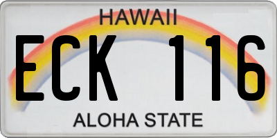 HI license plate ECK116