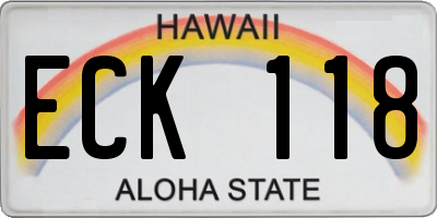 HI license plate ECK118