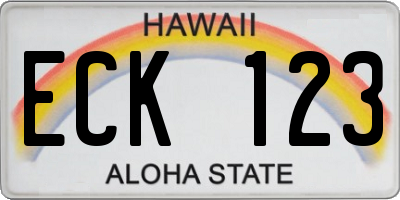 HI license plate ECK123