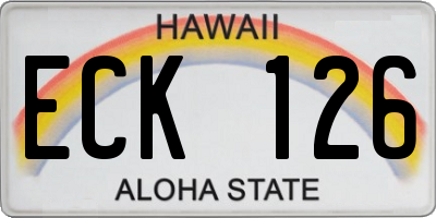 HI license plate ECK126