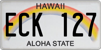 HI license plate ECK127