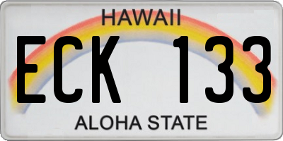 HI license plate ECK133