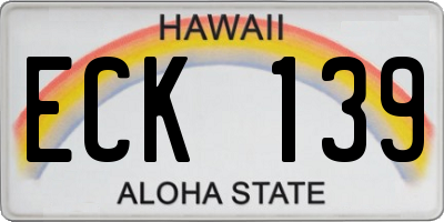 HI license plate ECK139