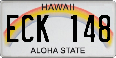 HI license plate ECK148