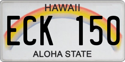 HI license plate ECK150