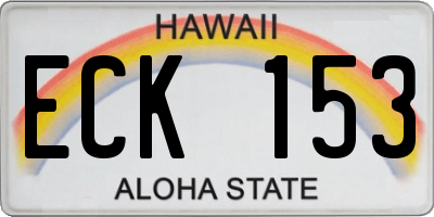 HI license plate ECK153