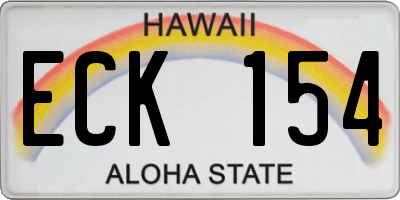 HI license plate ECK154
