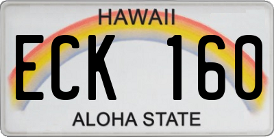 HI license plate ECK160