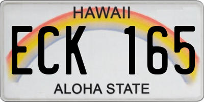 HI license plate ECK165