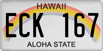 HI license plate ECK167