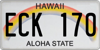 HI license plate ECK170