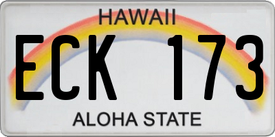 HI license plate ECK173