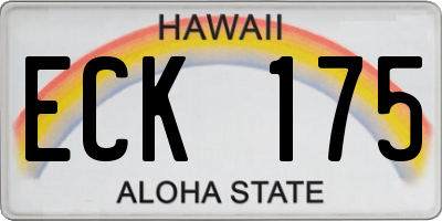 HI license plate ECK175