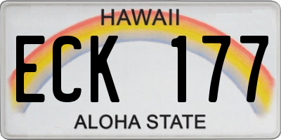 HI license plate ECK177