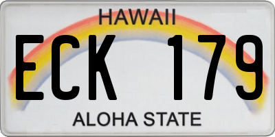 HI license plate ECK179
