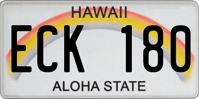 HI license plate ECK180