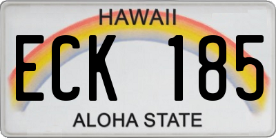 HI license plate ECK185