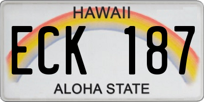 HI license plate ECK187