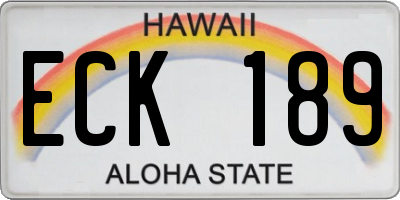 HI license plate ECK189