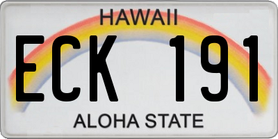 HI license plate ECK191