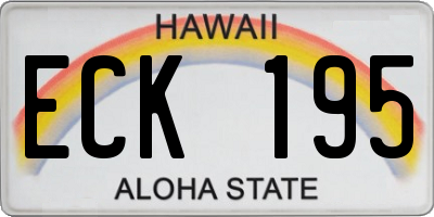 HI license plate ECK195