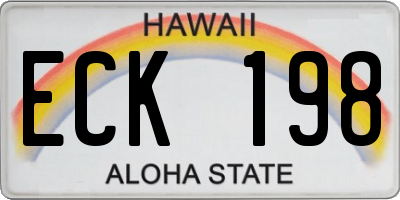 HI license plate ECK198
