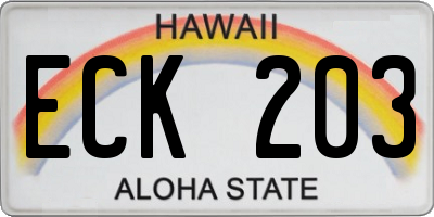 HI license plate ECK203