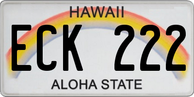 HI license plate ECK222