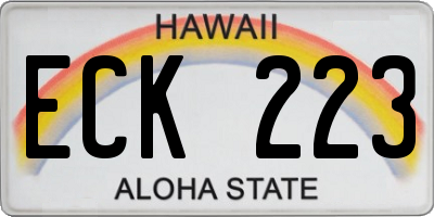 HI license plate ECK223
